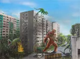 Andrei Grigorescu, Unfair fight, 2023, acrilic pe pânză