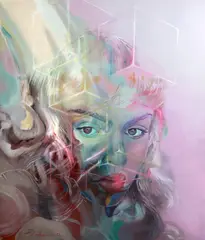 Obie Platon, Dissolved girl, 2022, ulei pe pânză