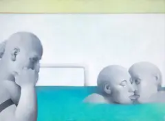 Laura Covaci, Piscină, 2002, acrilic pe pânză