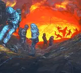 Ştefan Ungureanu, Accident in Perilous Space, 2017, acrilic pe pânză