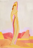 János Mattis-Teutsch, Nud drapat, ulei pe carton subțire