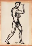 Vlaicu Ionescu, Atlet, 1958, tuș pe hârtie