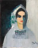 Gheorghe G. Vânătoru, Năframa albă, 1979, ulei pe pânză