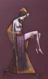 Ion Iancuț, Frumoasa și regele, 2014, pastel pe carton