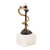 Caduceus by Salvador Dalí, bronz patinat, bronz aurit și oțel inoxidabil, sold May 2024