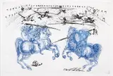 Lupta cavalerilor by Salvador Dalí, acvaforte și gravură cu acul, sold May 2024