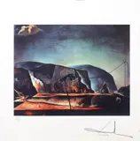 Plajă cu telefon by Salvador Dalí, cromolitografie, sold May 2024