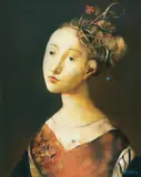 Georges Mazilu, Femme au chignon, 2024, acrilic pe pânză
