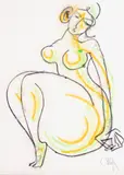 Constantin Piliuță, Muză, cărbune și pastel pe hârtie lipită pe carton
