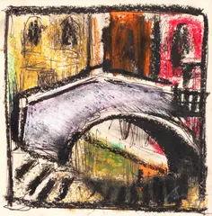 Pod venețian by Corneliu Baba, 1975, cerapastel, cărbune și pix pe hârtie, sold Apr 2024