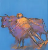Ion Iancuț, Tauromahie, pastel pe hârtie
