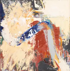 Compoziție abstractă by Corneliu Vasilescu, 1999, ulei pe pânză, sold Apr 2024