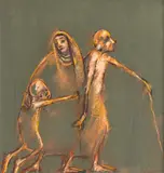 Ion Iancuț, La drum, pastel pe hârtie