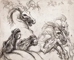Cavalcadă by Marcel Chirnoagă, acvaforte și acvatintă, sold Apr 2024