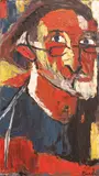 Virgiliu Parghel, Autoportret cu pălărie, ulei pe pânză