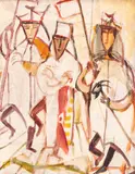 Magdalena Rădulescu, Cei trei magi, 1969, ulei pe carton