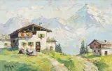 Rudolf Négely, Peisaj din Alpi, anii '30, ulei pe carton