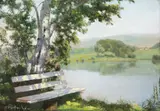 Nicolae Perțache, Margine de lac, ulei pe carton