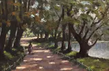 Cornel Raţiu, Zi de vară în parc, ulei pe carton