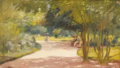 Promenadă în parc by Anton (Tony) Ventzel, 1911, offered Apr 2024