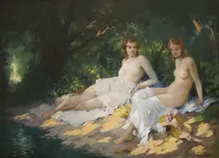 Baigneuse by Rudolf Bretschneider, ulei pe pânză, offered Apr 2024