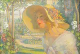 În grădină by Eugen Urbanski de Neczuja, ulei pe pânză, offered Apr 2024