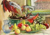 Fructe la fereastră by Constantin Isachie Popescu, ulei pe carton, sold Apr 2024