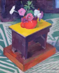 Cicerone Popescu, Petunii, 1968, ulei pe carton