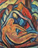Paul Scorţescu, Ensevelissement de L'Esprit, 1947, ulei pe carton