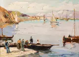 Rudolf Négely, Plecarea la pescuit, 1934, ulei pe pânză
