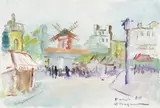 Montmartre by Dan Bajenaru, 1970, acuarelă pe hârtie, sold Apr 2024