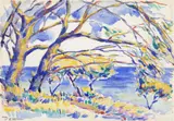 Nicolae Dărăscu, Vedere spre mare, acuarelă și creion pe hârtie