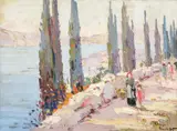 Rudolf Négely, Faleză la Adriatică, ulei pe pânză