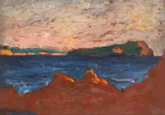 Mihail Simonidy, Apus la Biarritz, ulei pe pfl