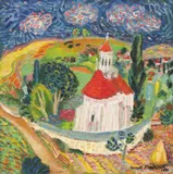 Dragoș Morărescu, Biserica Sfântul Ilie din Suceava, 1975, ulei pe carton
