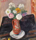 Valentin Hoeflich, Ulcior cu flori de lisianthus, ulei pe pânză