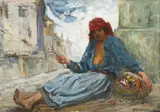 Apostol Mănciulescu, Florăreasă, ulei pe carton