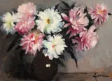 Bujori by Constantin Isachie Popescu, ulei pe carton, offered Apr 2024