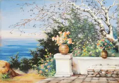 Primăvară by Mişu Teişanu, pastel pe carton, sold Apr 2024