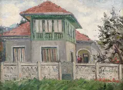 Maria Frânculescu, Casa de la Breaza, ulei pe carton