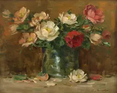Gerhard Arnold, Trandafiri sălbatici, ulei pe carton