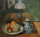 Rudolph Jacobsen, Natură statică de salon, 1930, ulei pe pânză