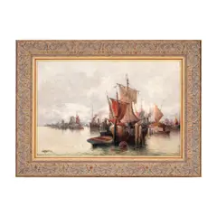 Karl Kaufmann, Bărci în port, ulei pe pânză