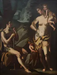 Jacopo da Empoli, Adam și Eva împreună cu Cain și Abel, ulei pe pânză