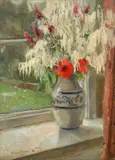 Carl Hornung Jensen, Flori de câmp, 1950, ulei pe placaj