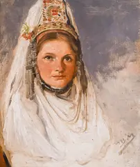 Ivan Mrkvička, Woman from Bojentsi (Rada Andreeva), after 1895, oil on wood