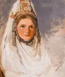 Ivan Mrkvička, Woman from Bojentsi (Rada Andreeva), after 1895, oil on wood