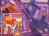 Genko Genkov, Landscape in Pink, the '70s, oil paints on canvas