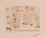 Jules Pascin, A walk on the streets of Paris, drypoint