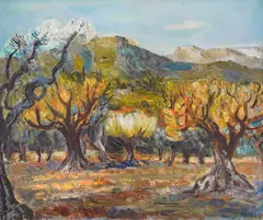 David Peretz, Orchard in Provence, the '50s, oil on canvas